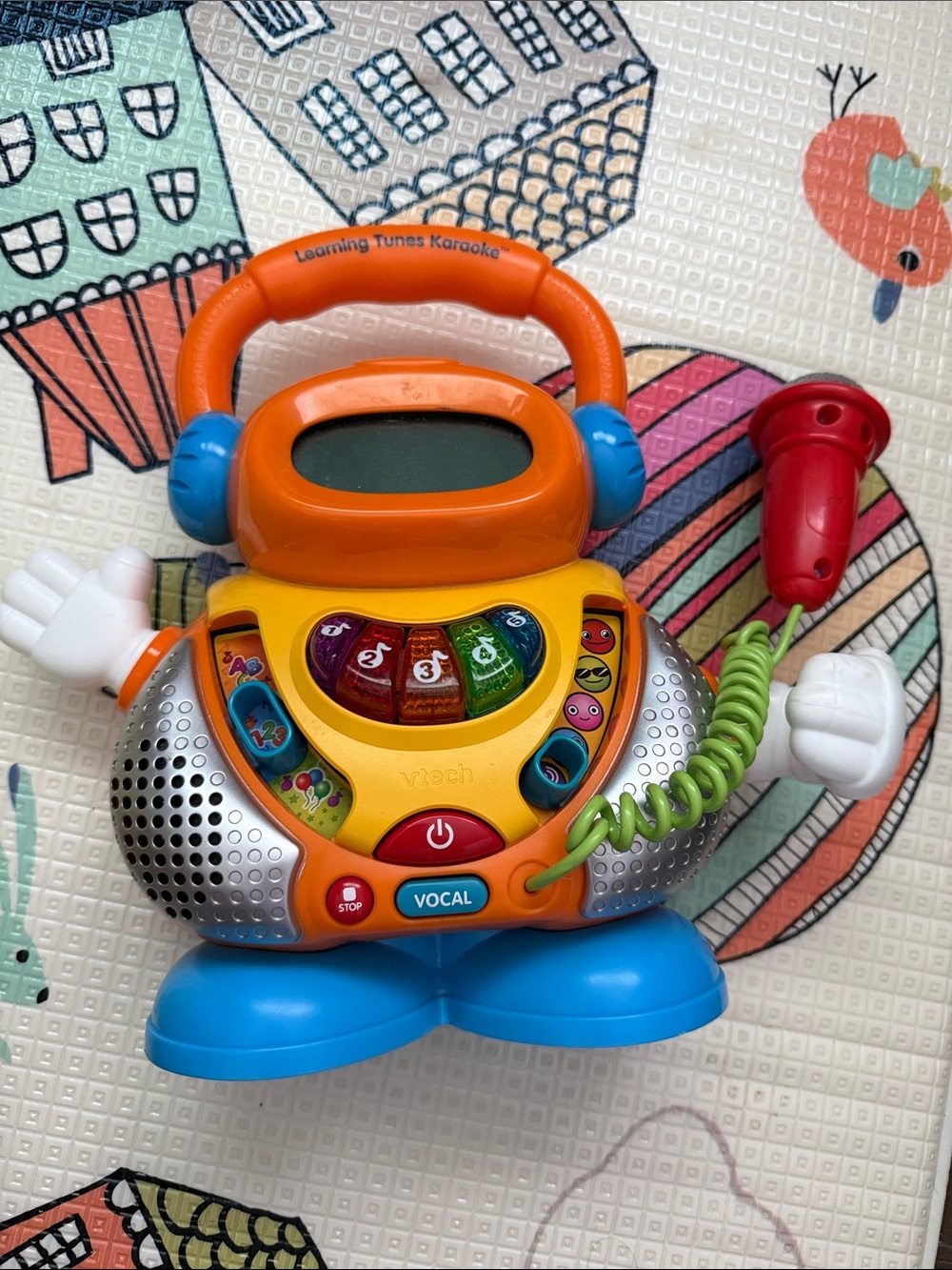 Orange and Blue Kids Karaoke Toy - Learning Tunes Vocal Mic
